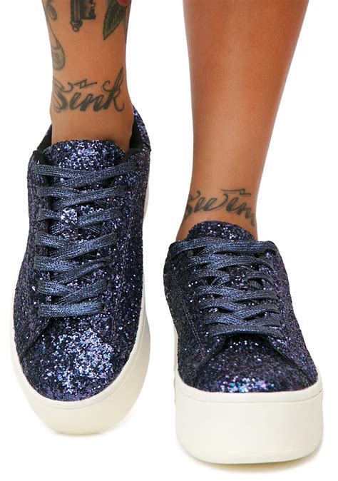 navy sparkly trainers